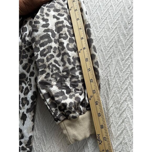 BTBFM Womens Leopard Print Long Sleeve V-Neck Casual Pullover Top Sweater large - Picture 6 of 7